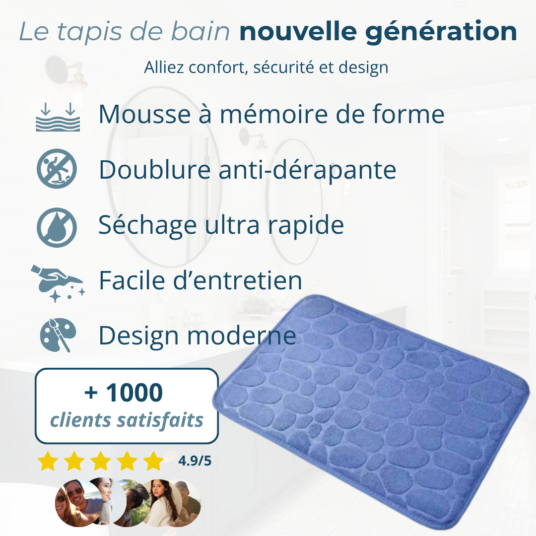Tapis de bain à Mémoire de forme